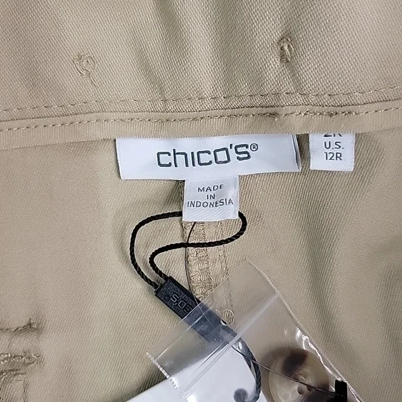 CHICO'S NWT CANVAS WIDE LEG PANTS SZ 2 / 12 - Picture 11 of 14